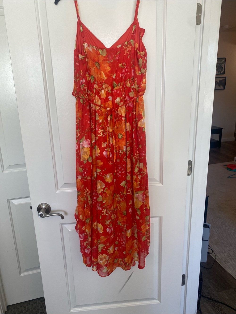 BCX Red Floral High-Low Ruffle Dress - Picture 2 of 4